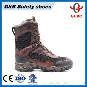 Brown Leather Acid Resistant Acidproof Men Grain Leather Working Shoes
